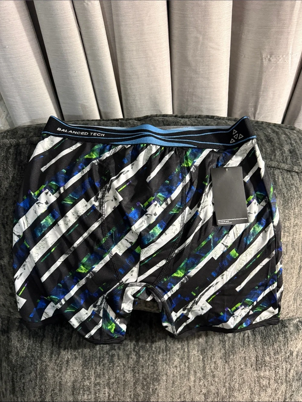 Men’s boxer briefs Black with Blue & Green Print